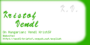 kristof vendl business card