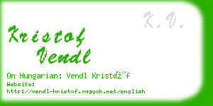 kristof vendl business card